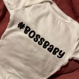 Onesie with #bossbaby 0-3 months
